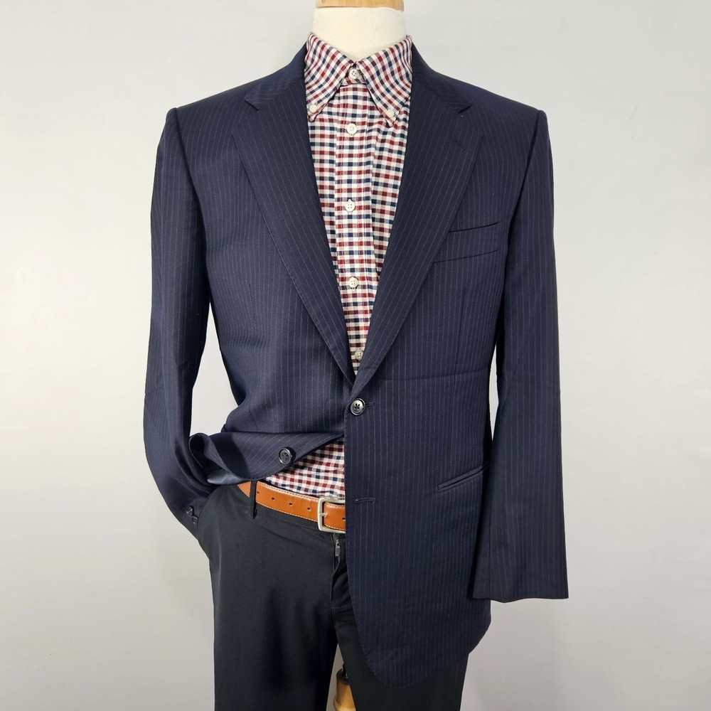 Daniel Cremieux Men's‎ Sport Coat Blazer Super 160s Navy Striped Loro Piana 40R